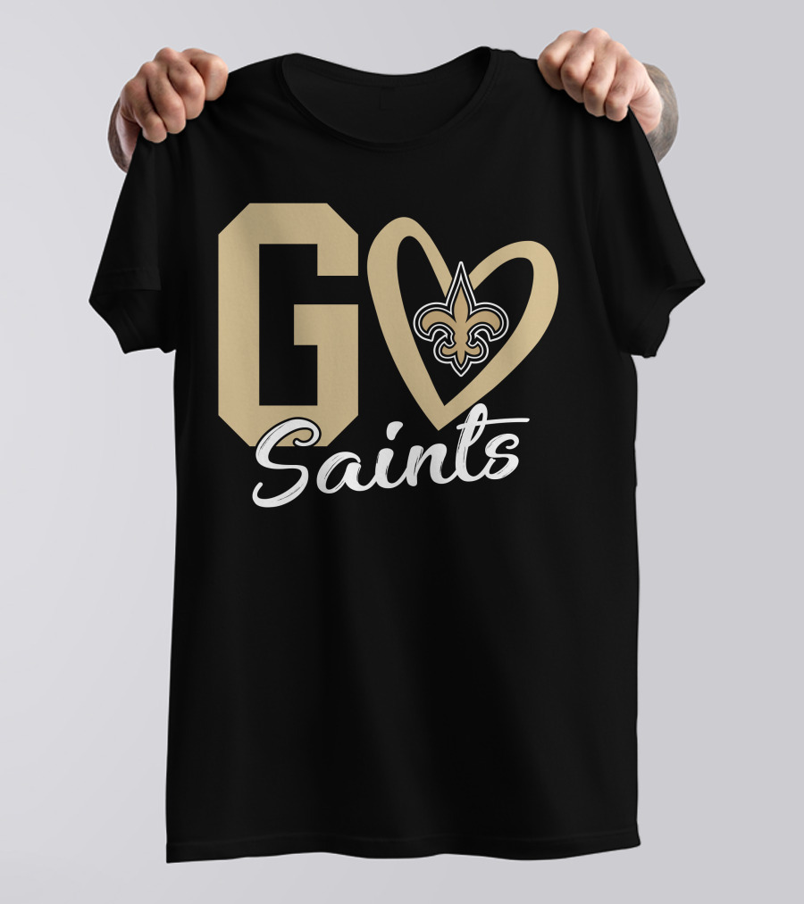 Go Saints Fleur-de-Lis Heart T-Shirt