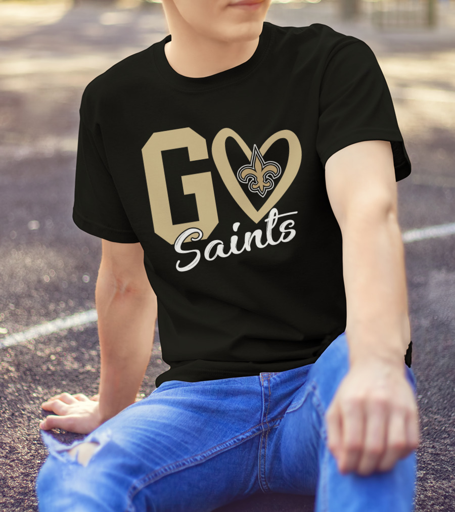 Go Saints Fleur-de-Lis Heart T-Shirt