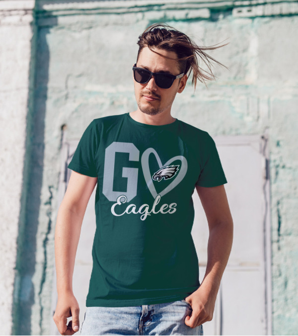 Go Eagles Philadelphia Eagles Logo Heart T-Shirt
