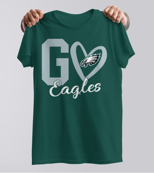 Go Eagles Philadelphia Eagles Logo Heart T-Shirt