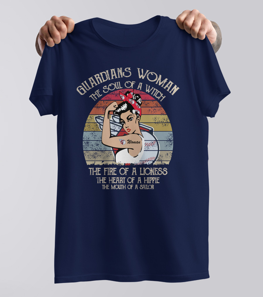 Guardians Woman The Soul Of A Witch The Fire Of A Lioness The Heart Of A Hippie The Mouth Of A Sailor T-Shirt