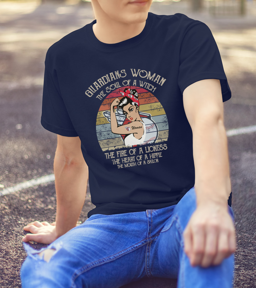 Guardians Woman The Soul Of A Witch The Fire Of A Lioness The Heart Of A Hippie The Mouth Of A Sailor T-Shirt