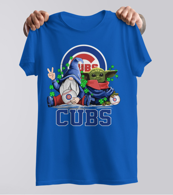 Chicago Cubs Leprechaun Gnome Baby Yoda Baseball Clover T-Shirt
