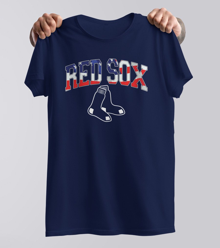 Boston Red Sox American Flag Socks T-Shirt