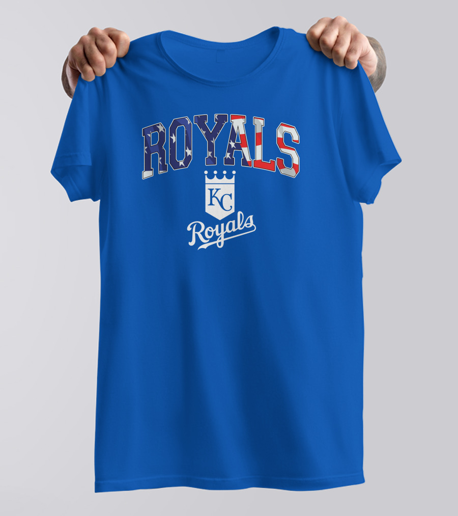 Kansas City Royals KC American Flag Logo Royals T-Shirt