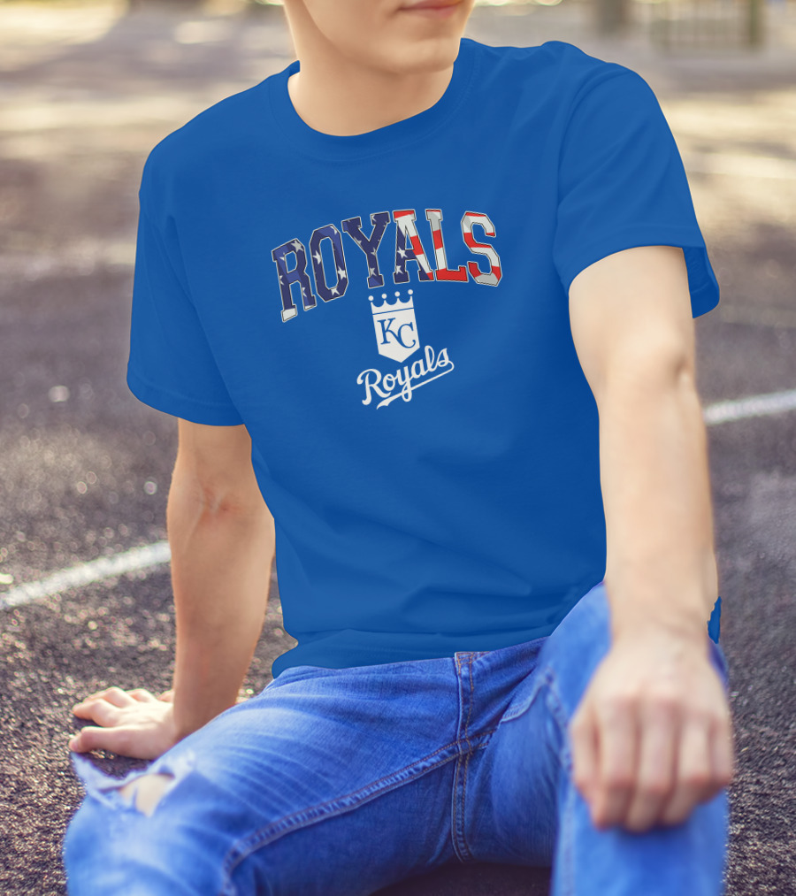 Kansas City Royals KC American Flag Logo Royals T-Shirt