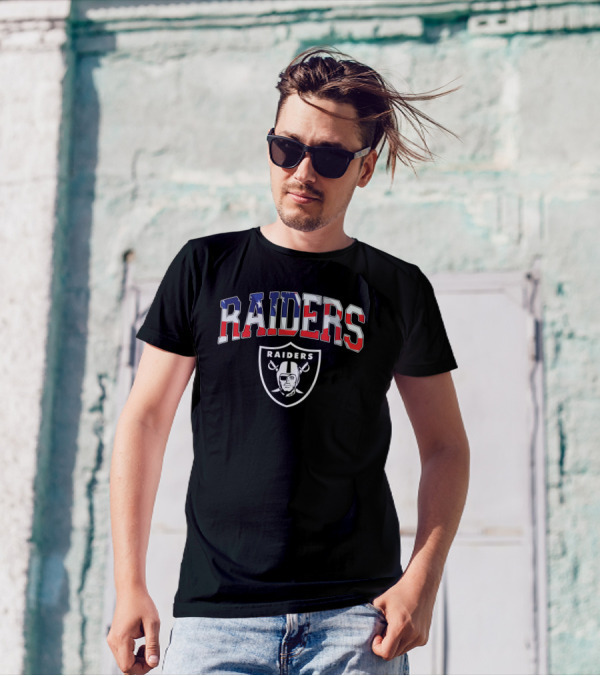 Raiders American Flag Shield T-Shirt