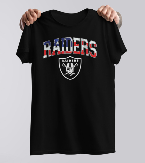 Raiders American Flag Shield T-Shirt
