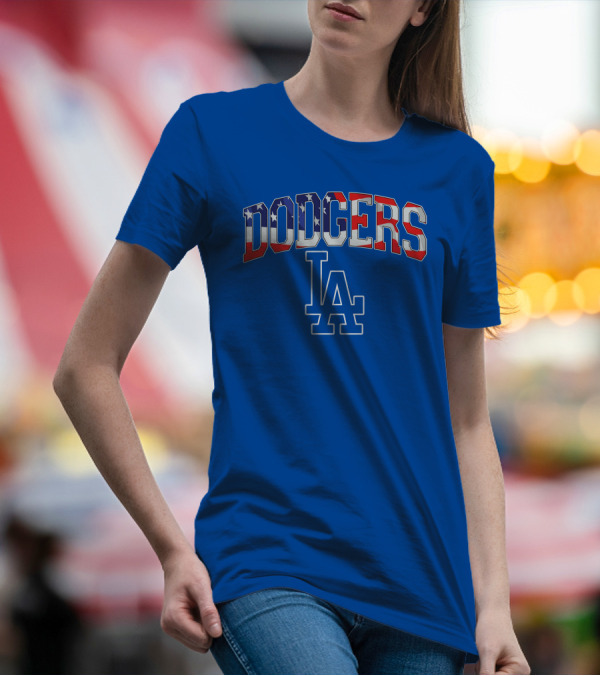 Dodgers American Flag LA T-Shirt