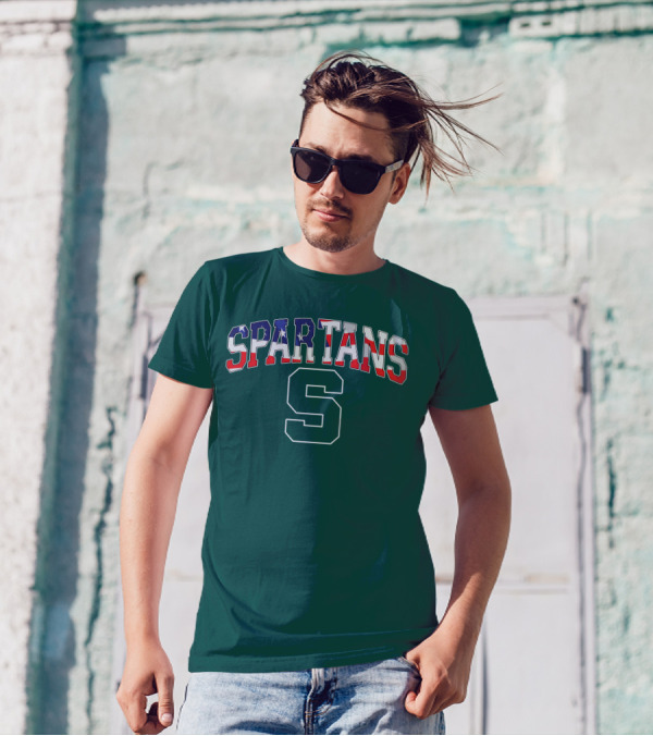 SPARTANS American Flag S T-Shirt