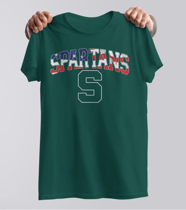 SPARTANS American Flag S T-Shirt