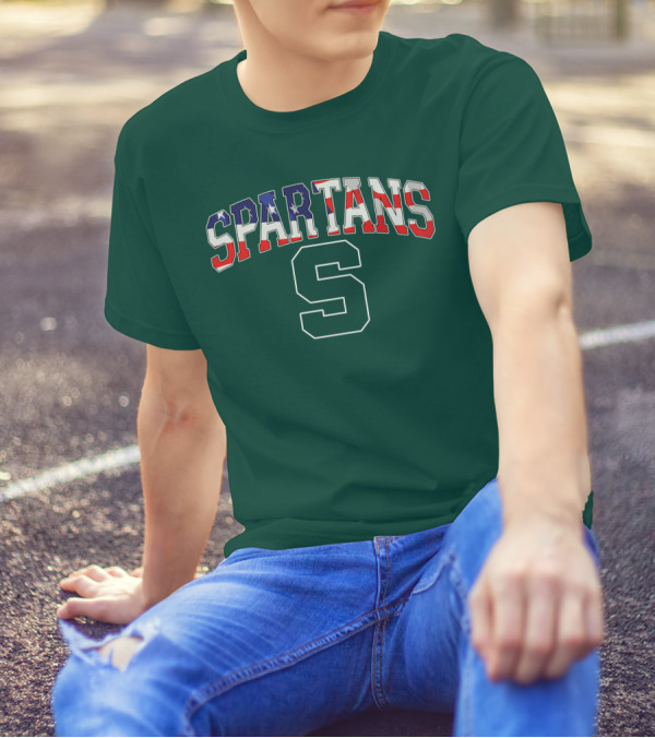 SPARTANS American Flag S T-Shirt