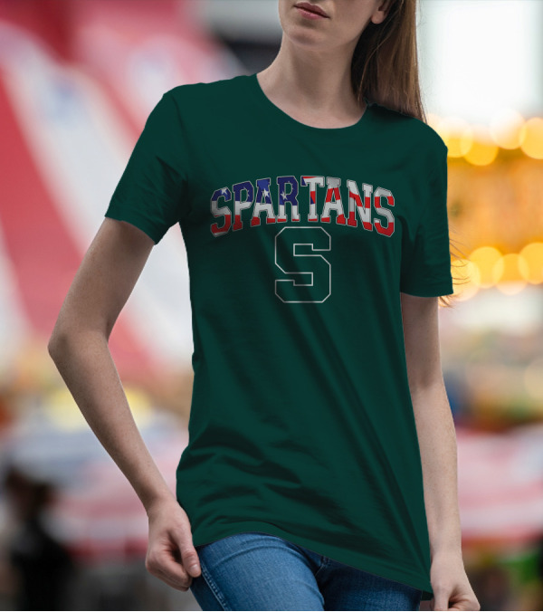 SPARTANS American Flag S T-Shirt