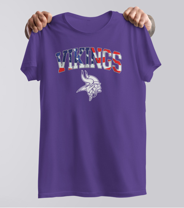 Vikings American Flag Design Minnesota Football Team T-Shirt