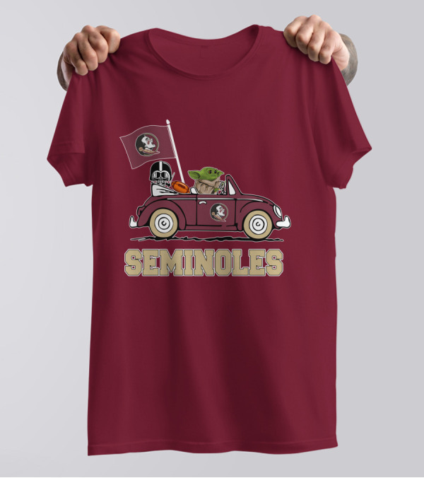 Seminoles Darth Vader Baby Yoda Driving Florida State Star Wars T-Shirt
