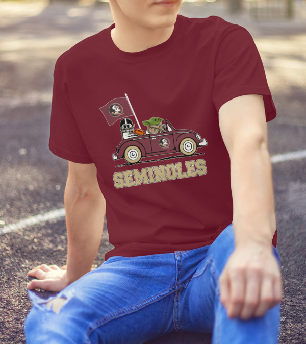 Seminoles Darth Vader Baby Yoda Driving Florida State Star Wars T-Shirt