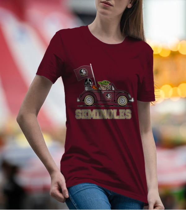 Seminoles Darth Vader Baby Yoda Driving Florida State Star Wars T-Shirt