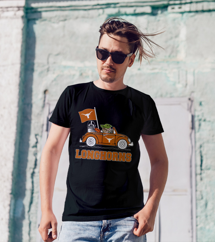 Longhorns Darth Vader Baby Yoda Driving T-Shirt