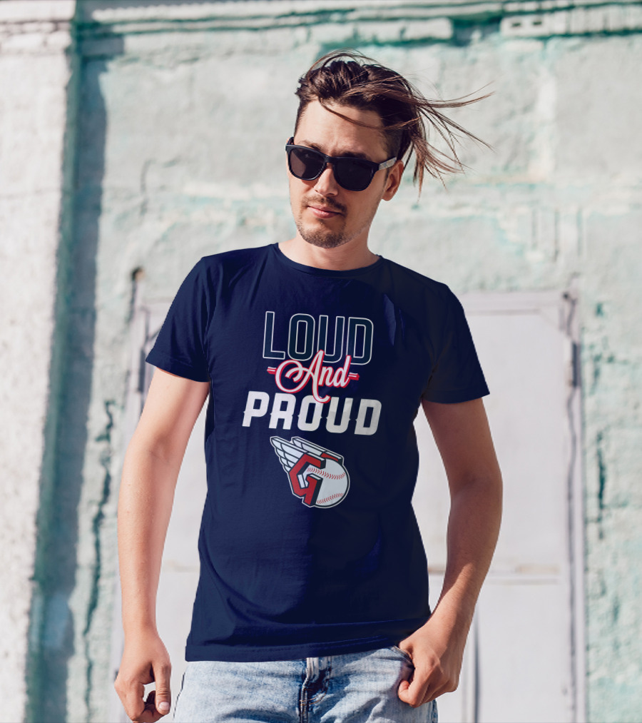Loud And Proud Cleveland Guardians Winged Baseball T-Shirt
