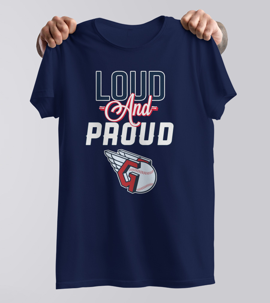 Loud And Proud Cleveland Guardians Winged Baseball T-Shirt