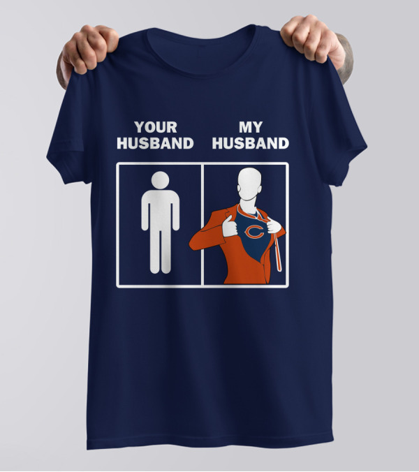 Chicago Bears My Husband Superman Logo Parody Your Husband T-Shirt