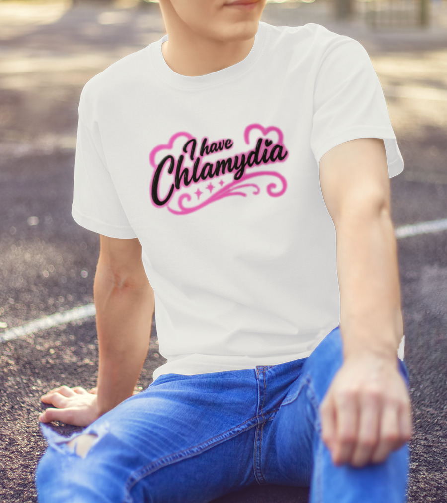 I Have Chlamydia Heart Pink Swirls T-Shirt