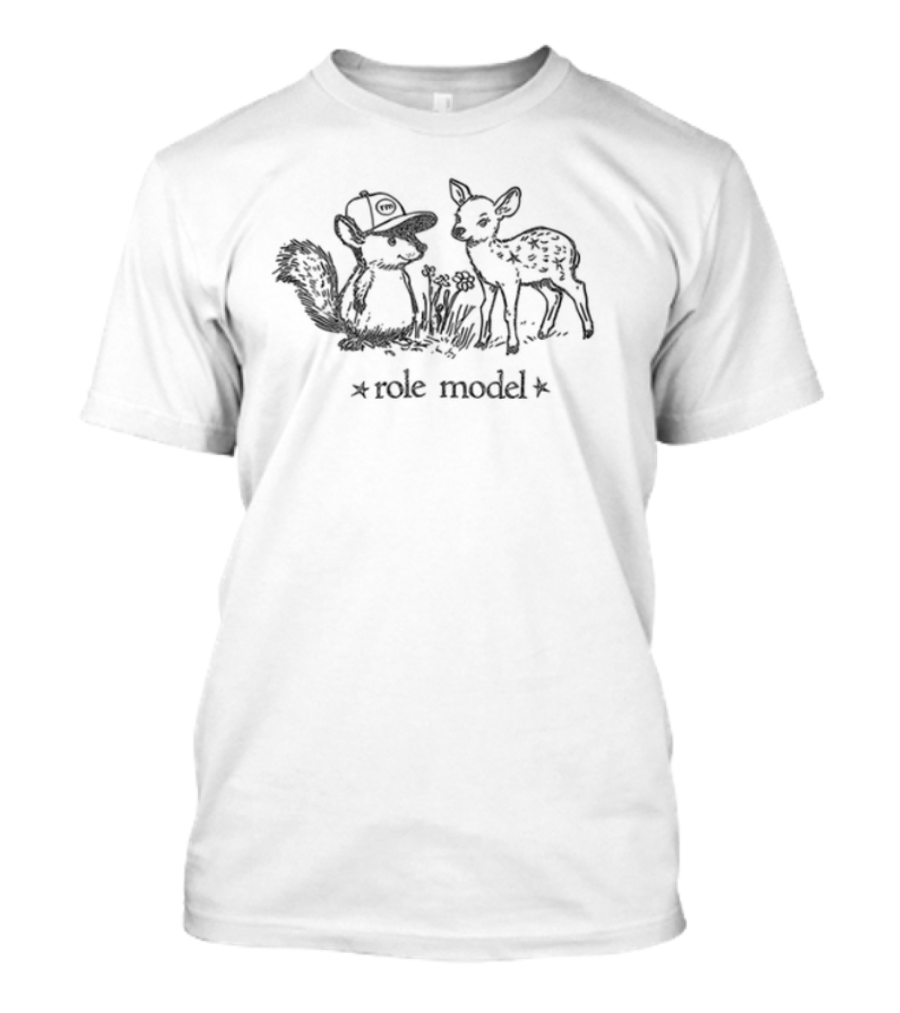 "Role Model Deer Tour Whimsical Forest Scene" T-Shirt