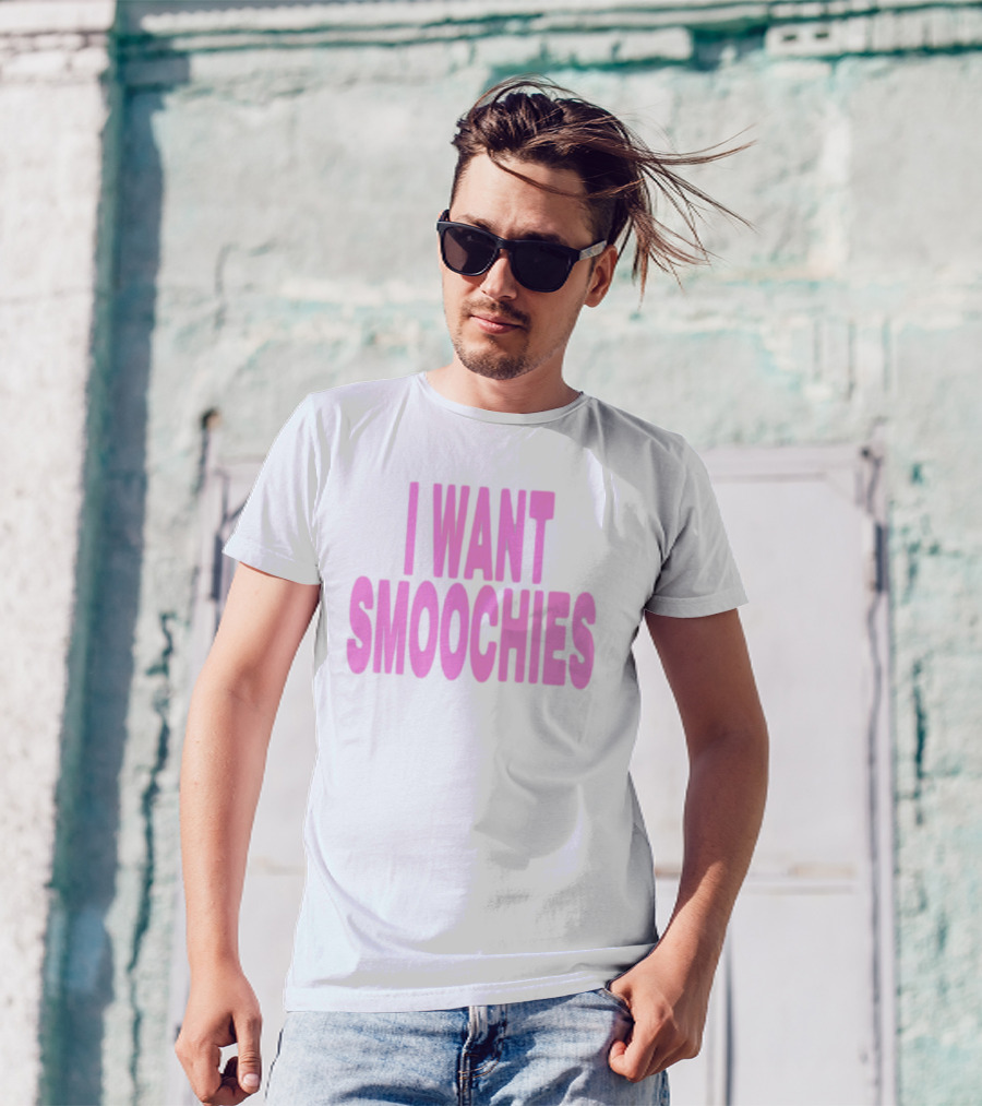 Ashnikko I Want Smoochies Pink Text Bold Style T-Shirt