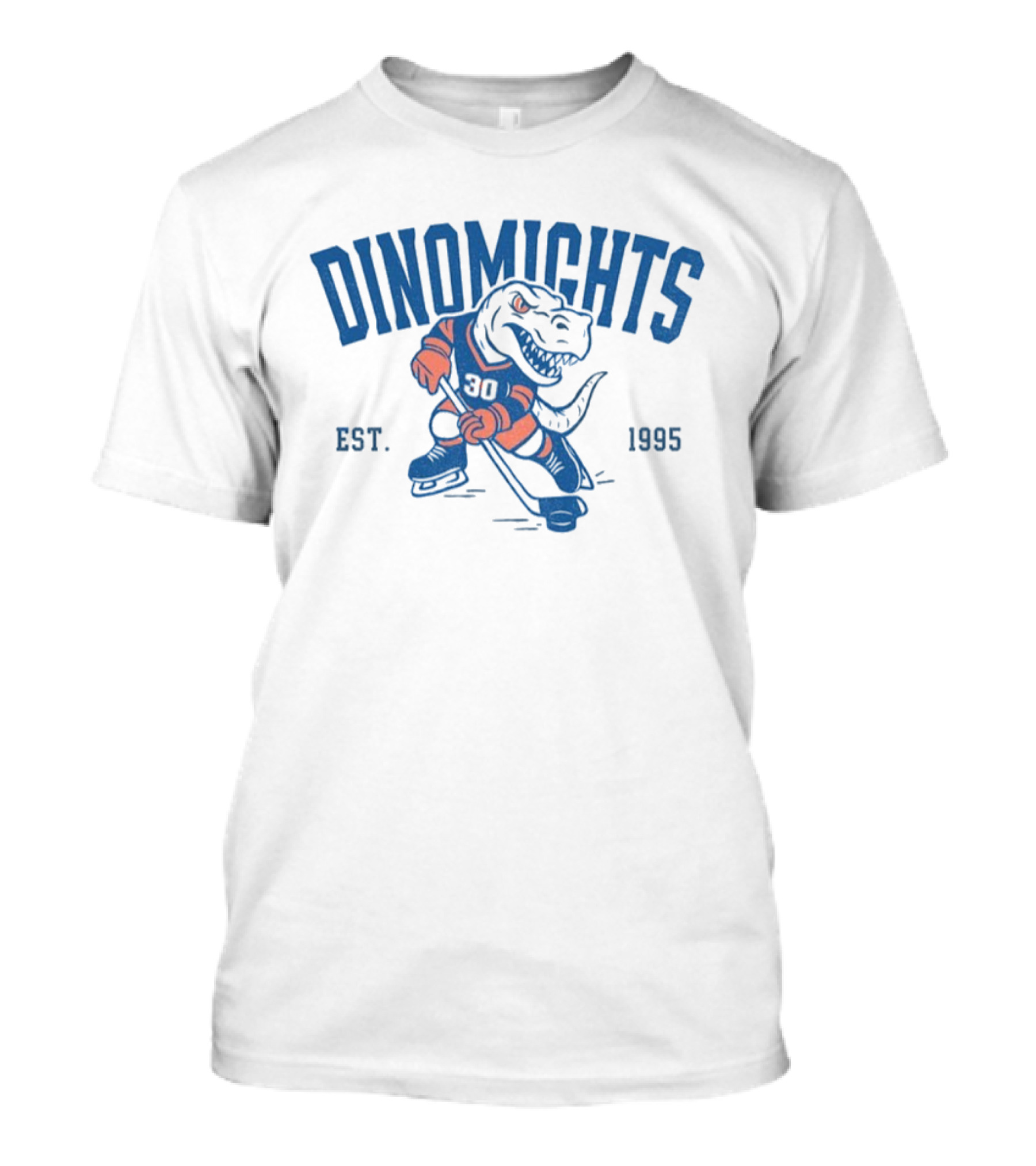 DinoMights Hockey Est 1995 Dinosaur Team Mascot T-Shirt