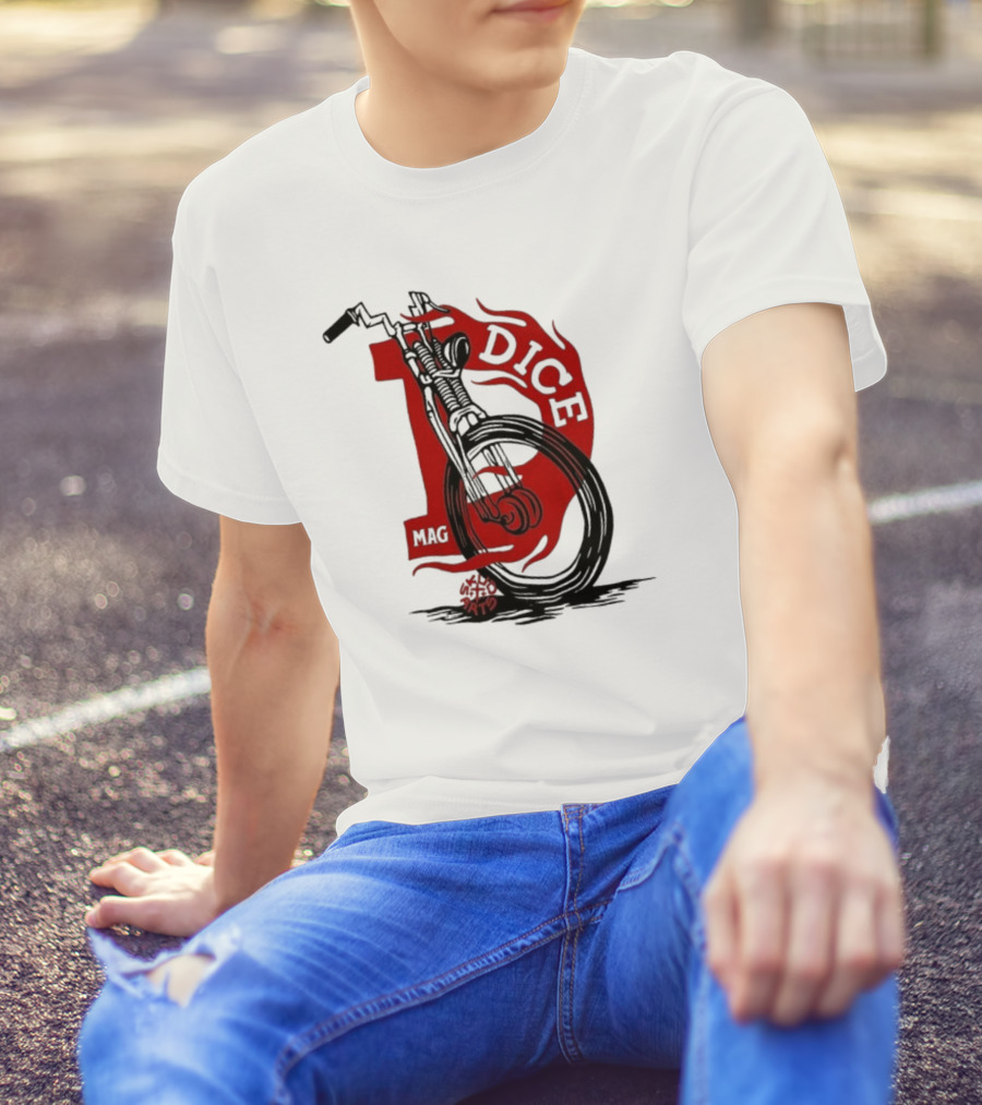 Dice Magazine Skud Arts Motorcycle Flame T-Shirt