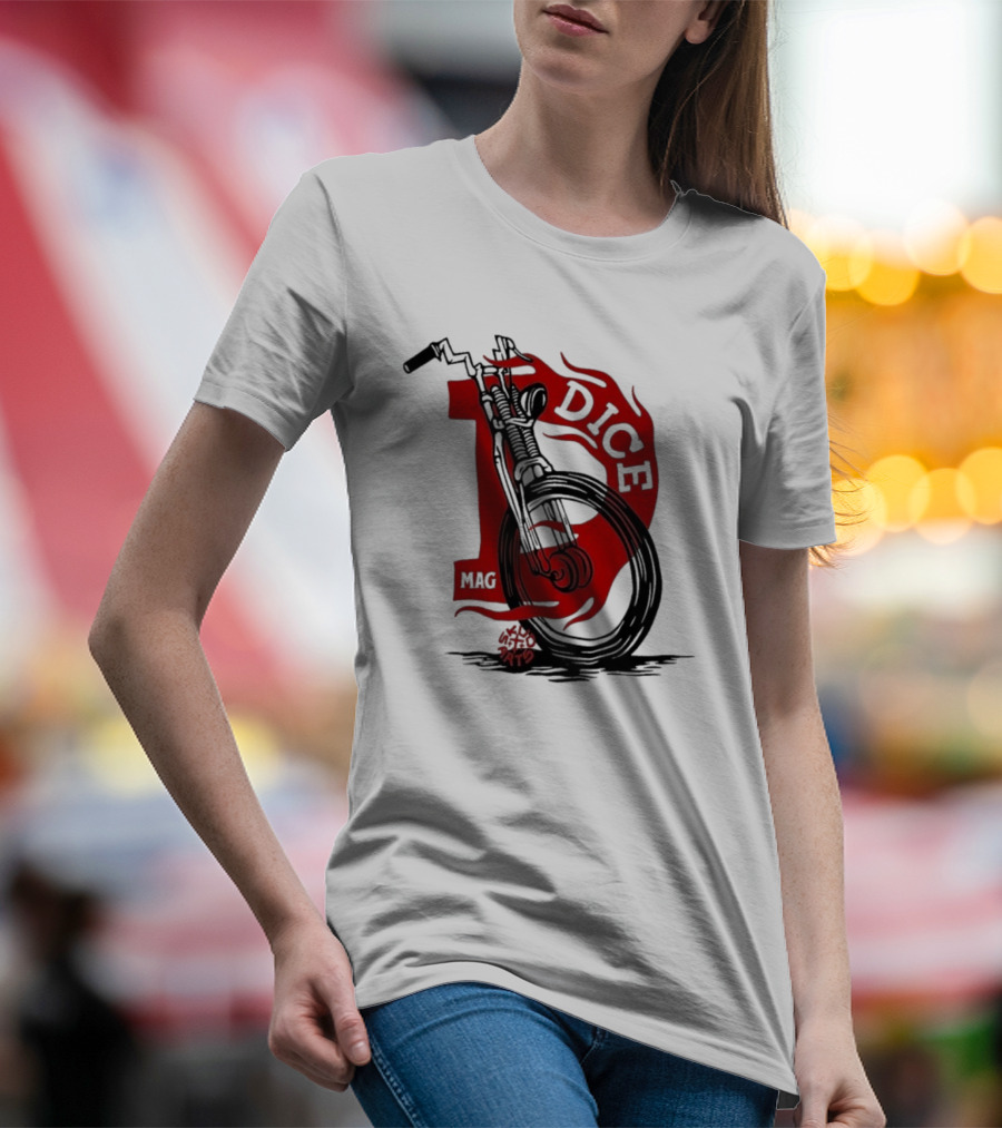 Dice Magazine Skud Arts Motorcycle Flame T-Shirt