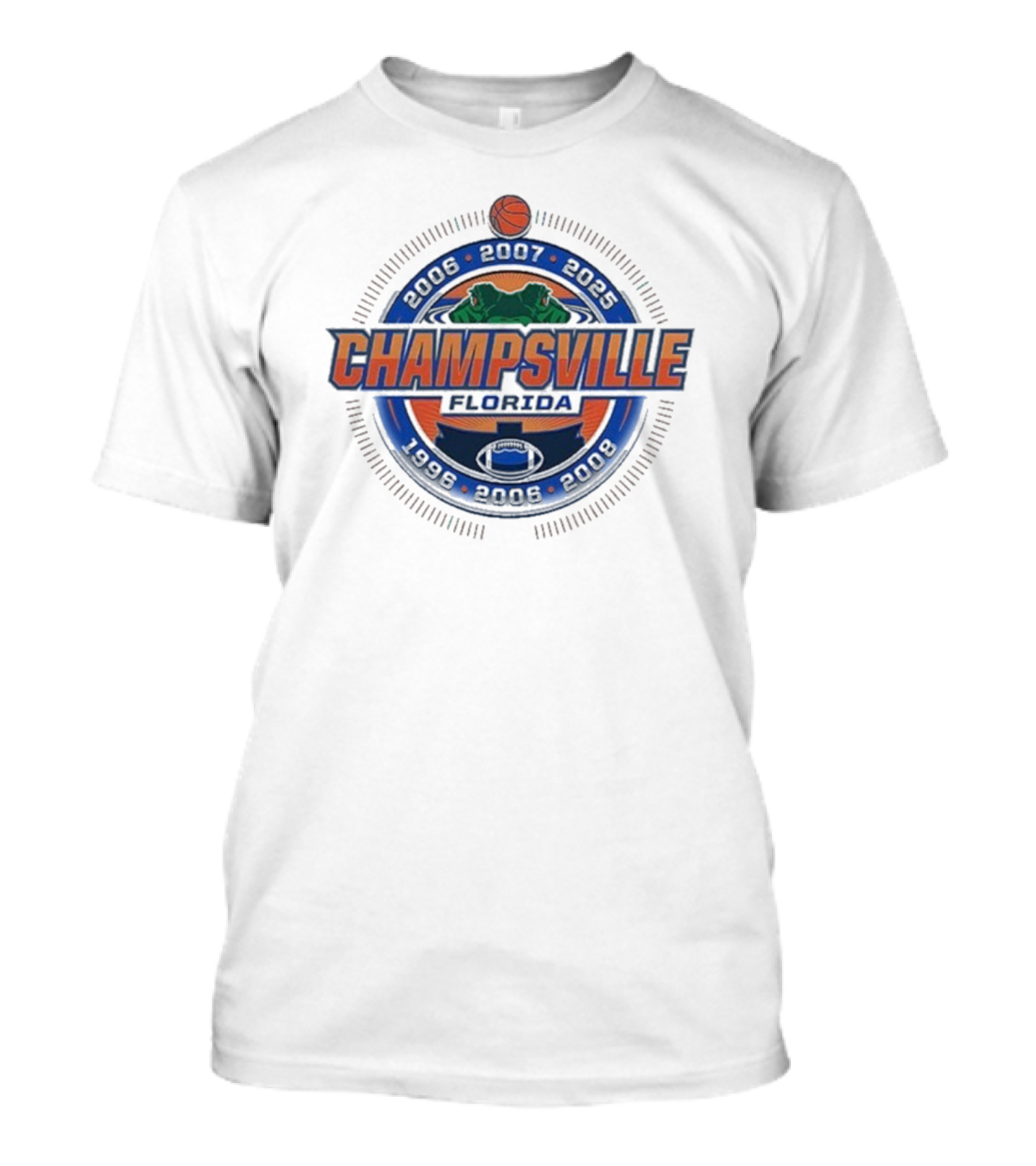 Champsville Florida Gators NCAA Hoops City Block 2025 T-Shirt