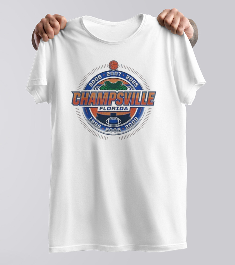 Champsville Florida Gators NCAA Hoops City Block 2025 T-Shirt