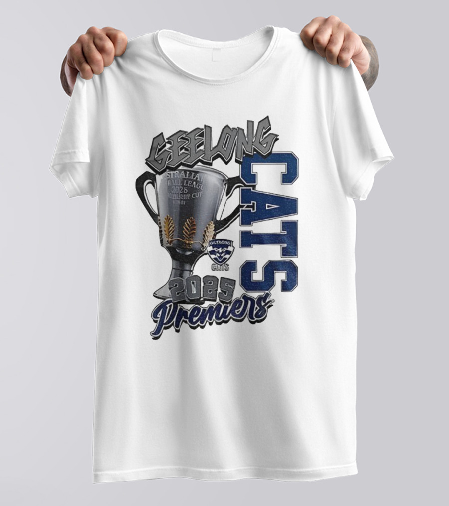 Geelong Cats AFL Premiers 2025 Champions Cup Football T-Shirt