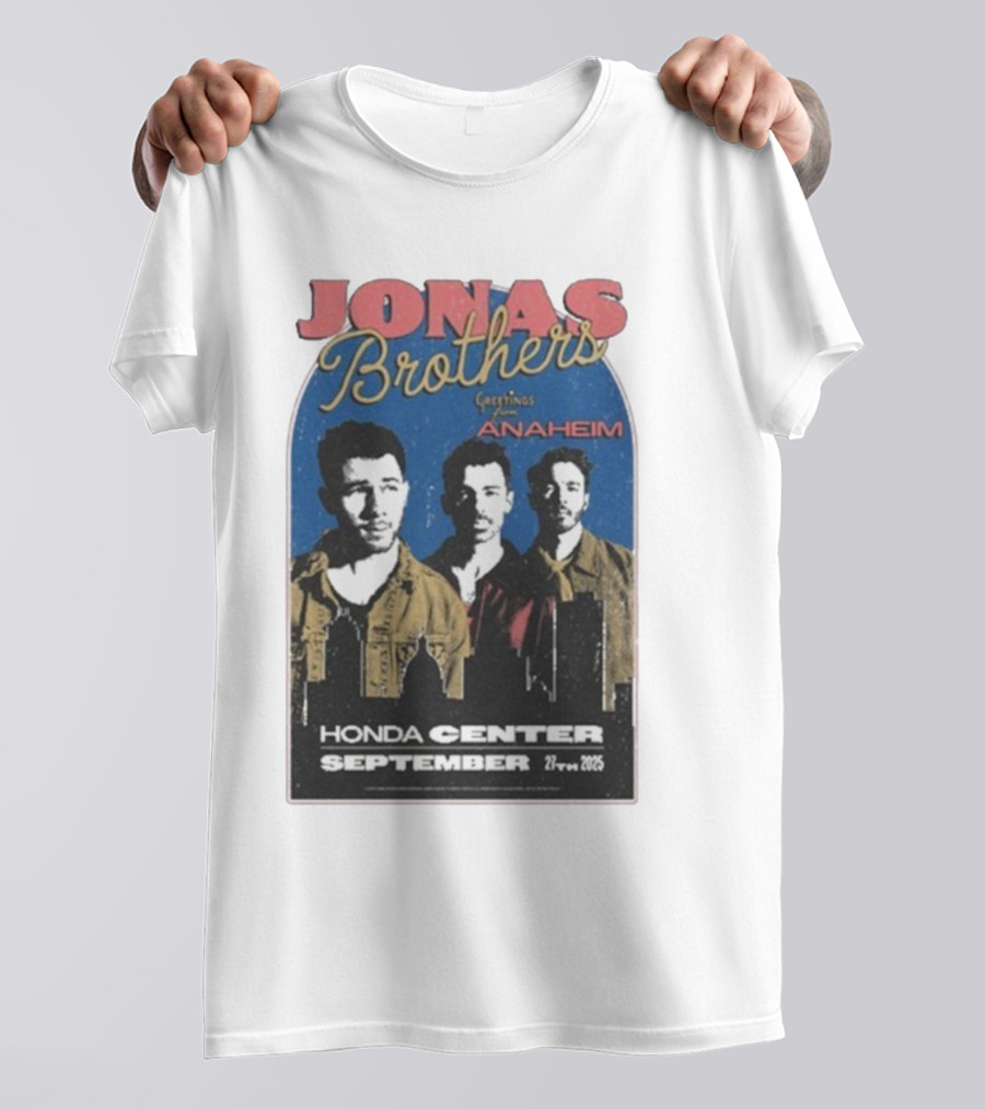 Jonas Brothers Greetings From Anaheim Honda Center September 27 2025 T-Shirt