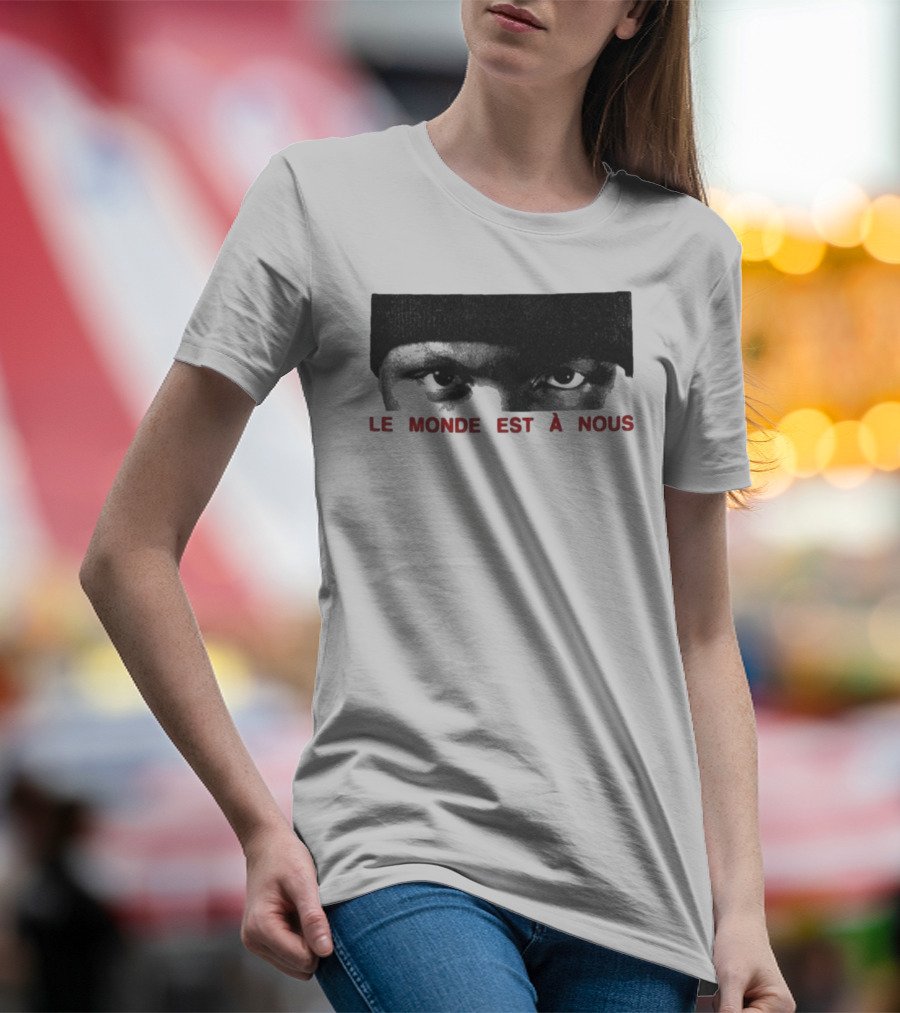 Le Monde Est A Nous Scrt Eyes Mysterious Gaze Beanie Style T-Shirt