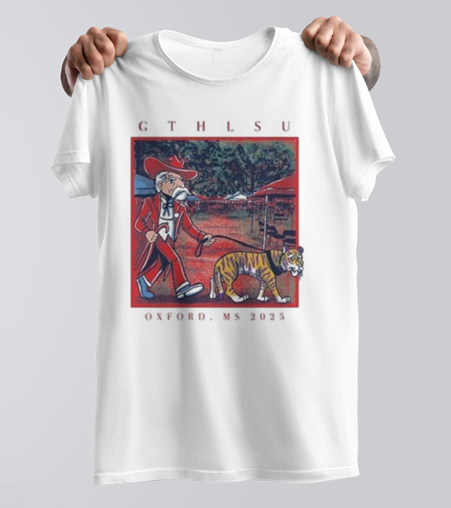 GTH LSU Rebel Walking Tiger Oxford MS 2025 T-Shirt