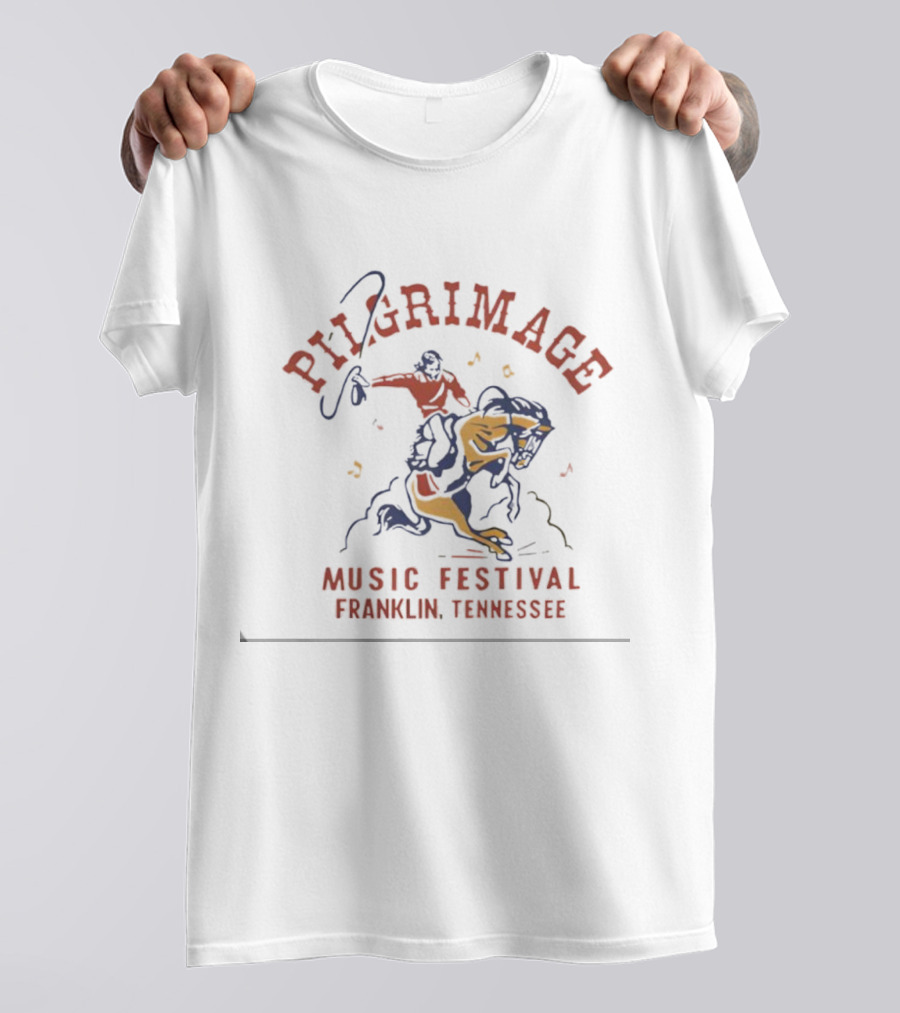 Pilgrimage Music Festival 2025 Franklin Tennessee Cowboy Riding Bull T-Shirt