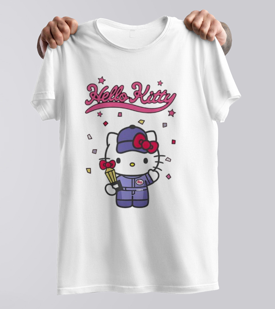 Hello Kitty Racing Champion With Trophy And Stars T-Shirt