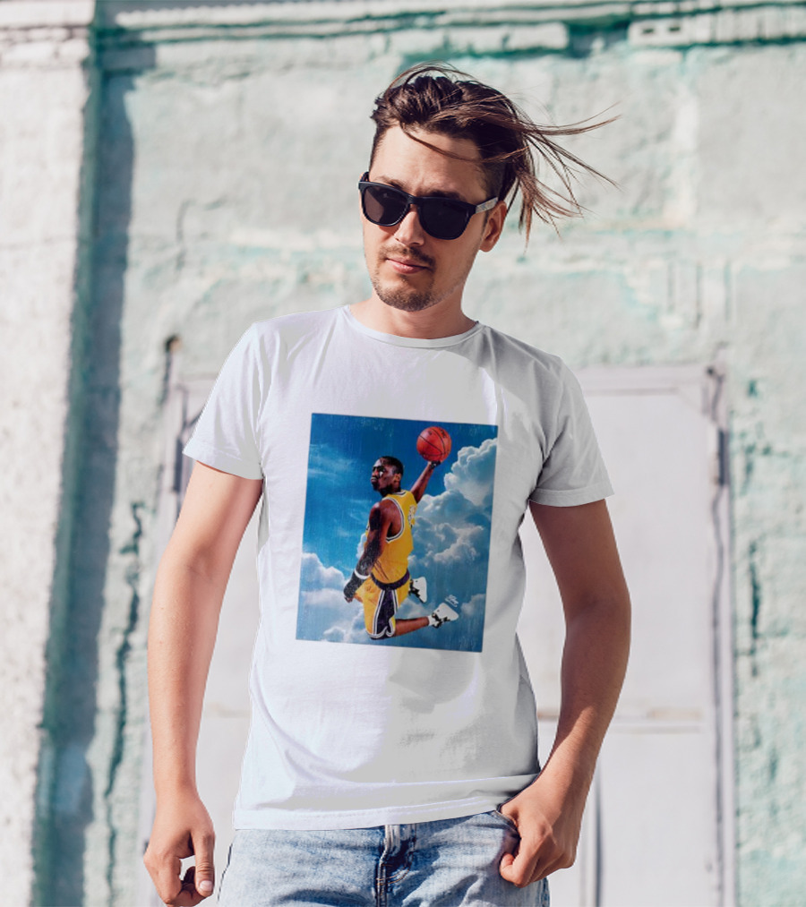 Mamba Sky High Basketball Legend Jumping Through Clouds T-Shirt