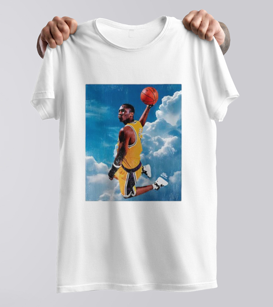 Mamba Sky High Basketball Legend Jumping Through Clouds T-Shirt