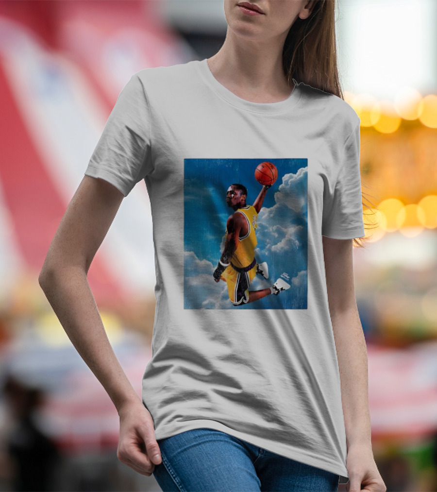 Mamba Sky High Basketball Legend Jumping Through Clouds T-Shirt