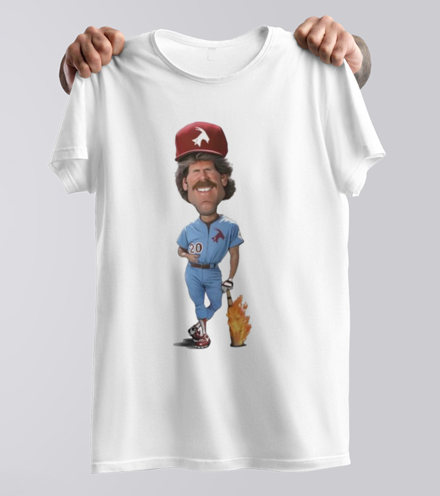 Philadelphia Mike Schmidt 20 Baseball Legend Vintage Illustration T-Shirt