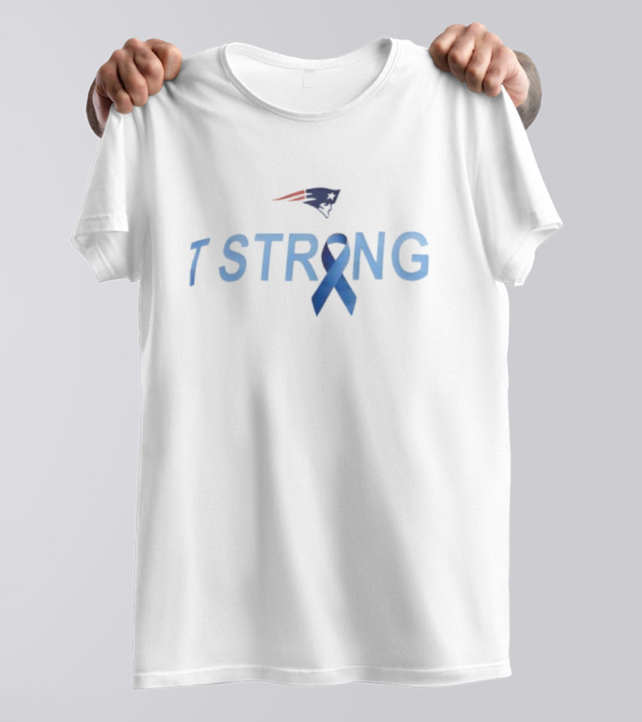 Patriots Strong Blue Ribbon Symbol With Mike Vrabel T-Shirt
