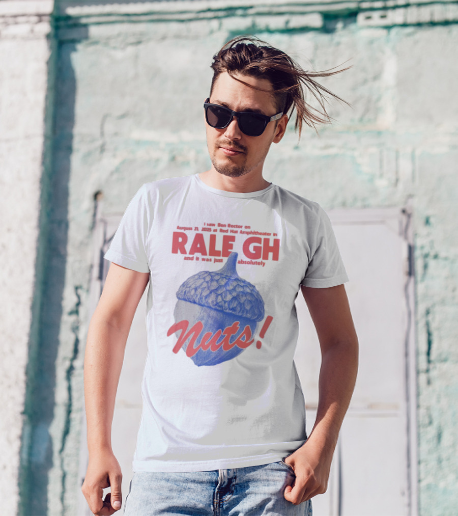 Ben Rector Raleigh Concert August 2023 Red Hat Amphitheater Nuts Acorn T-Shirt
