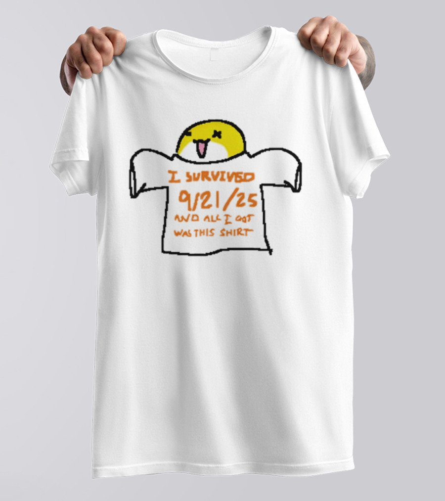 I Survived 9-21-25 Funny Yellow Face Icon T-Shirt