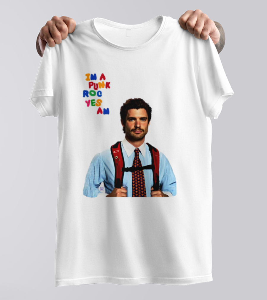 I'm A Punk Rocker Yes I Am Businessman With Backpack T-Shirt