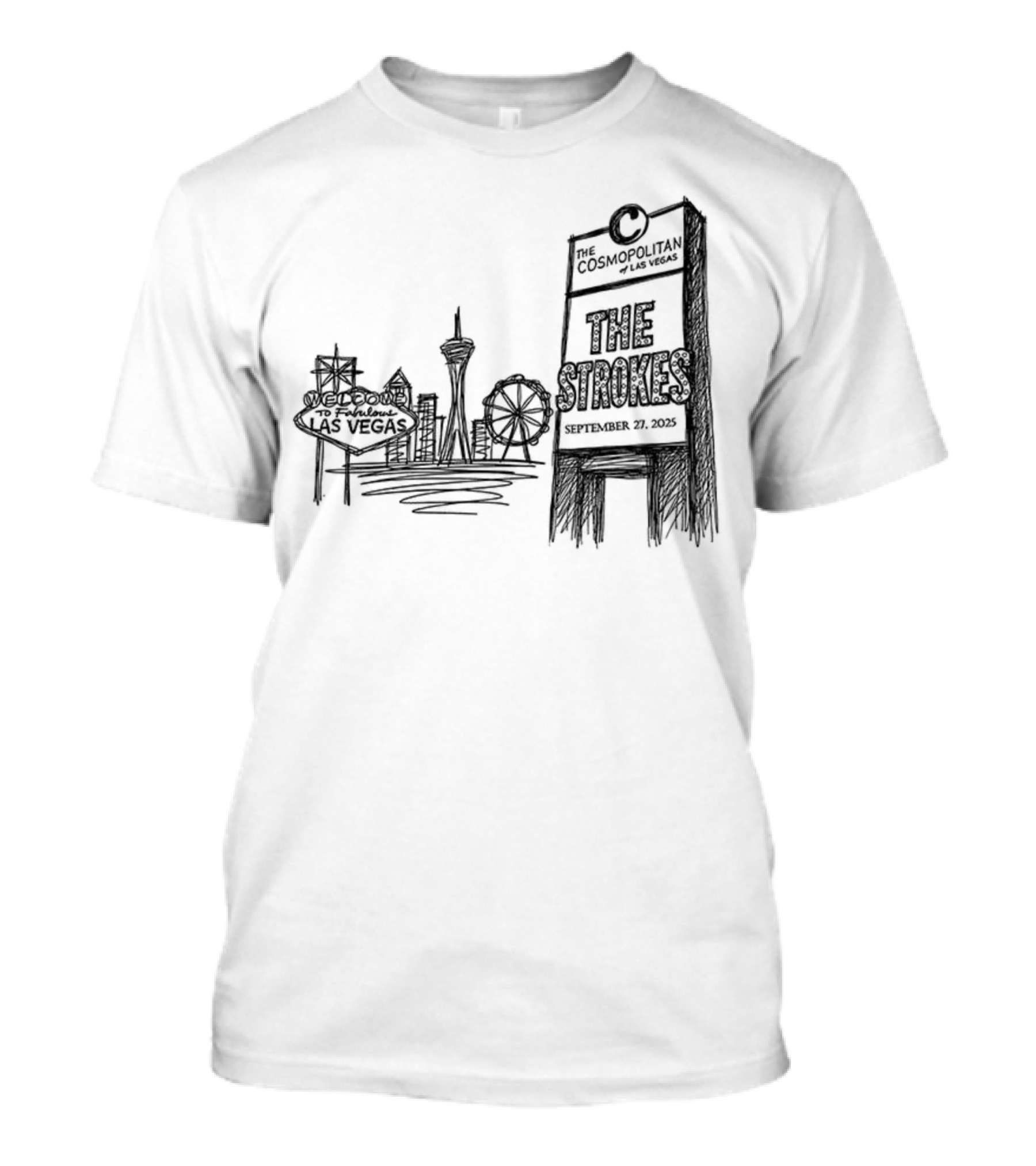 Las Vegas Landmarks Neon Sign Skyline 2025 T-Shirt