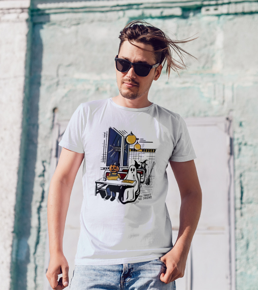 Waffle House Halloween All Treats No Tricks Jack-O-Lantern Characters T-Shirt