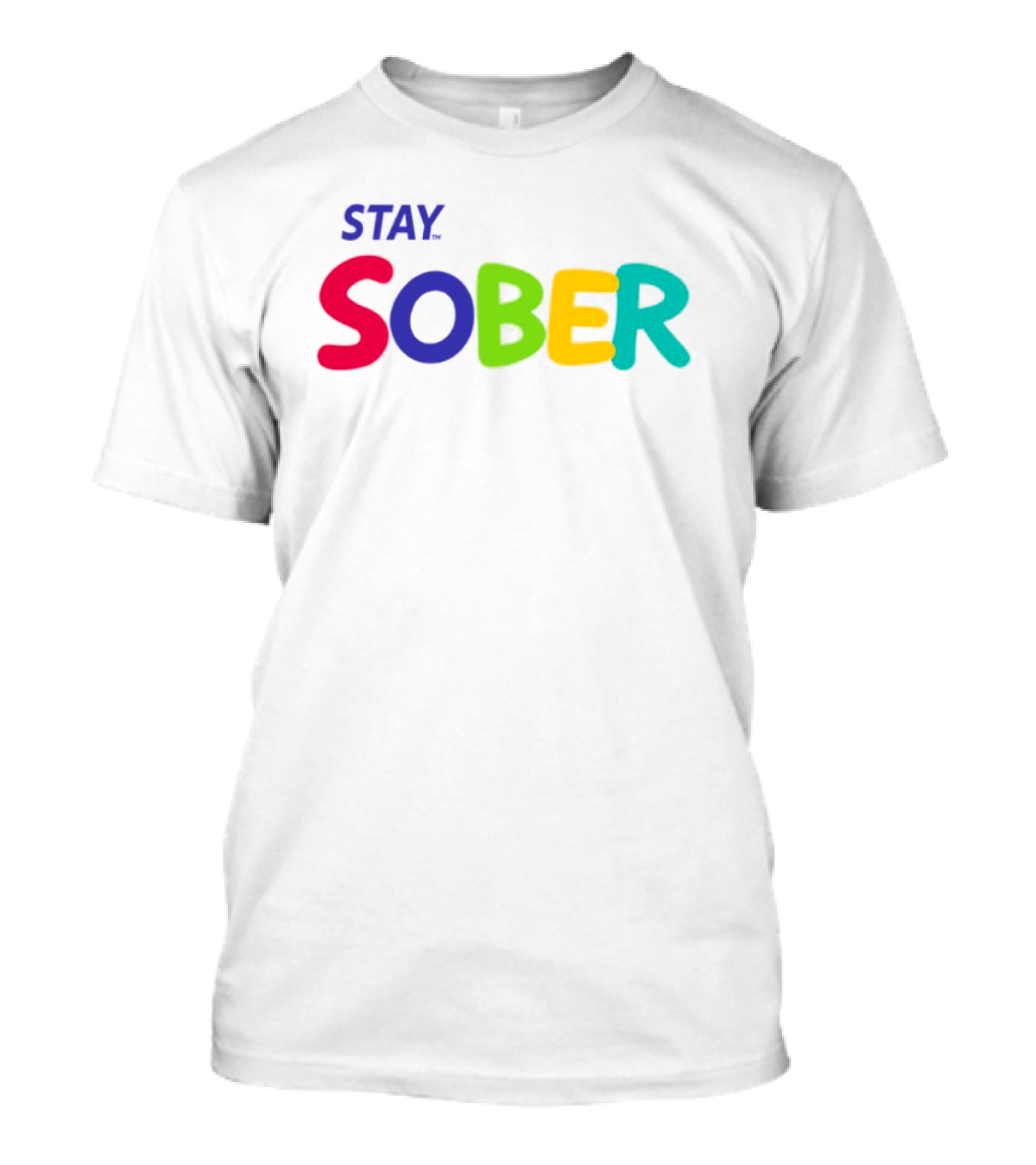 Stay Sober Bright Colorful Text Gaming T-Shirt
